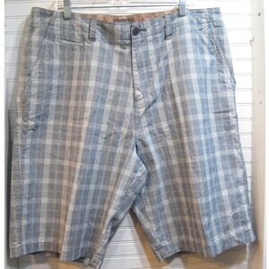 Quicksilver shorts Men's size 38 Blue plaid Casual Summer Y2K Surf-wear Relaxed